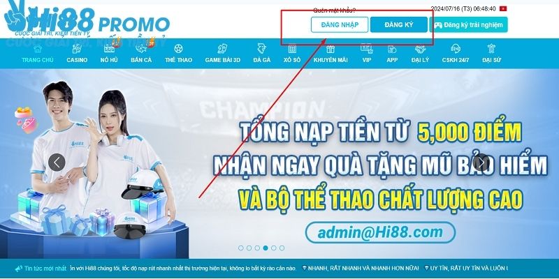Thao tác sign in vào hệ thống Hi88 siêu nhanh, siêu thành công